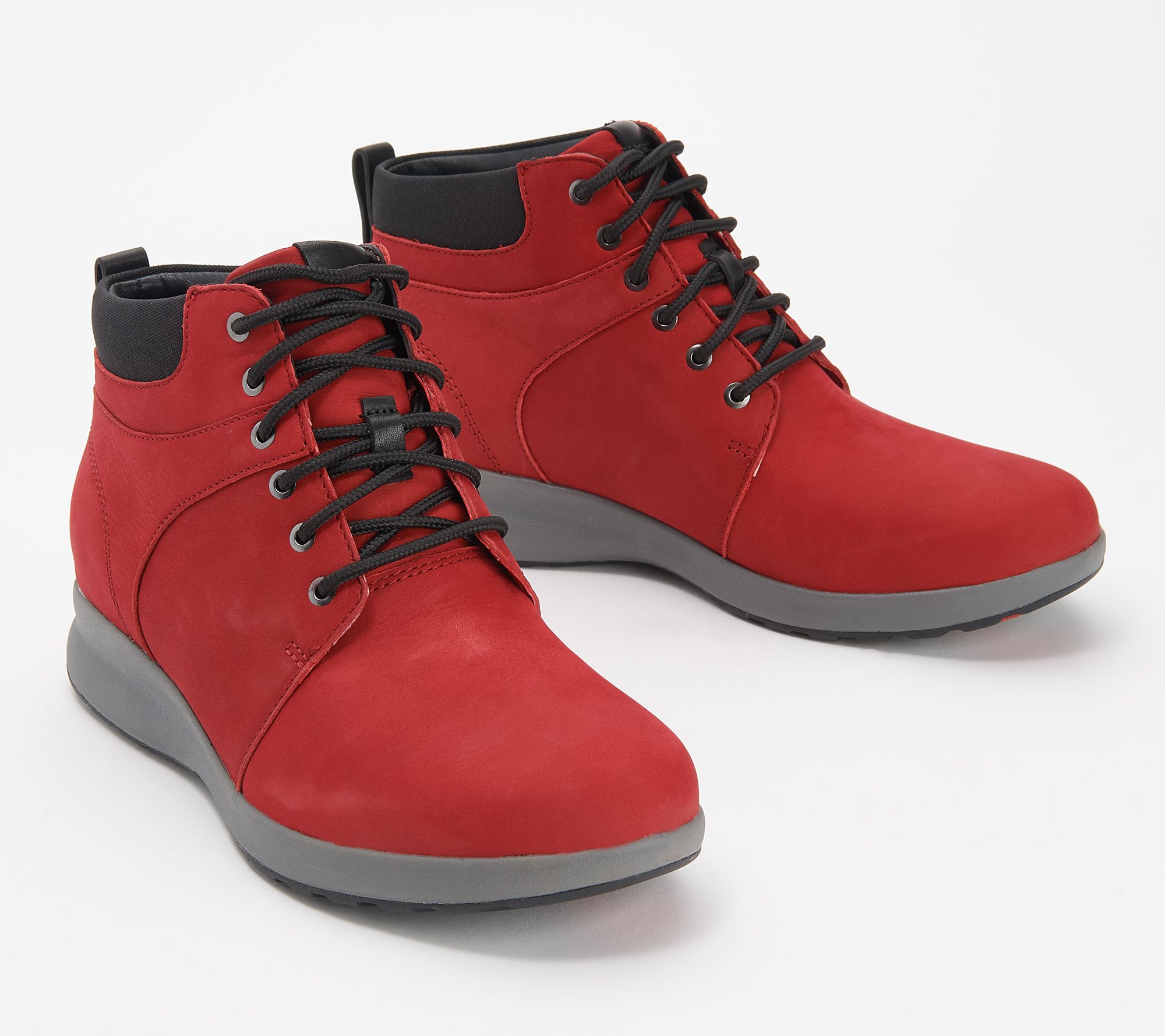 clarks boots red laces