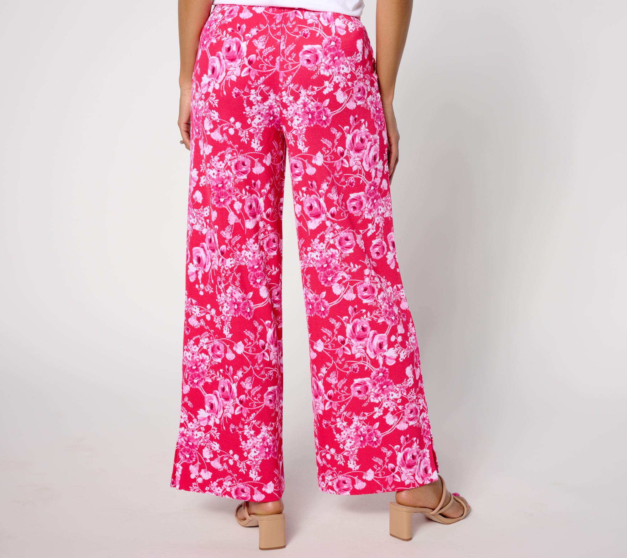 Isaac Mizrahi Live Tall Printed Pebble Knit Statement Pants QVC