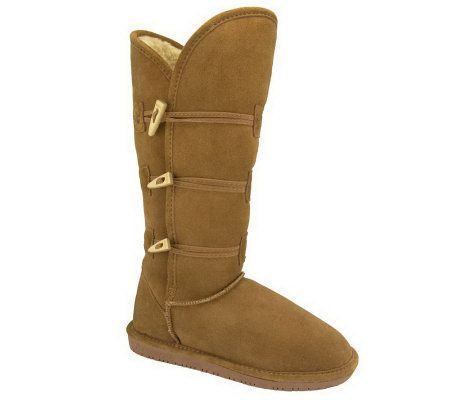 ladies sheepskin lined leather boots