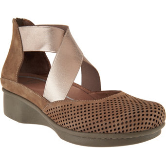 Dansko Nubuck Leather Perforated Slip-on Shoes - Laura - A289109