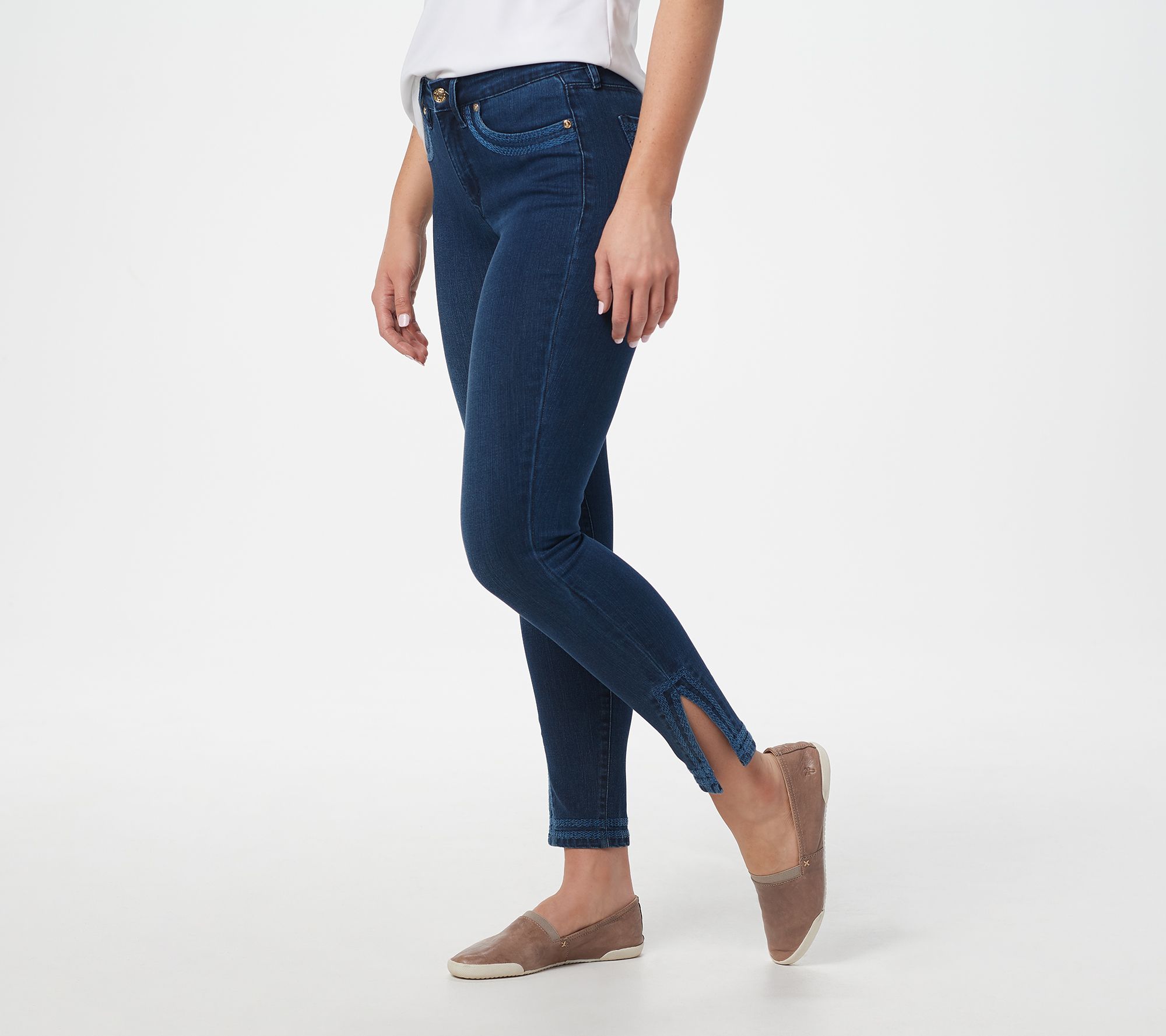 jeans with slits at ankle