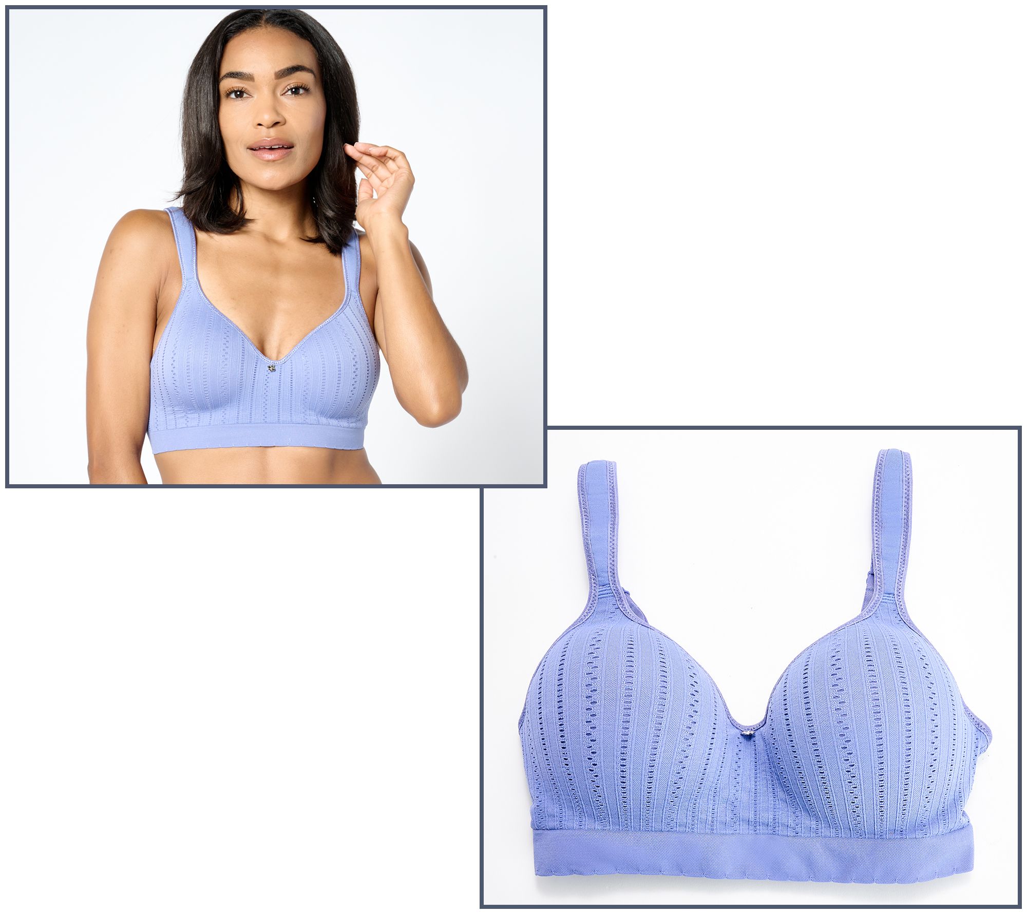 Breezies Seamless Pointelle Underwire Or Wirefree Bra Qvc