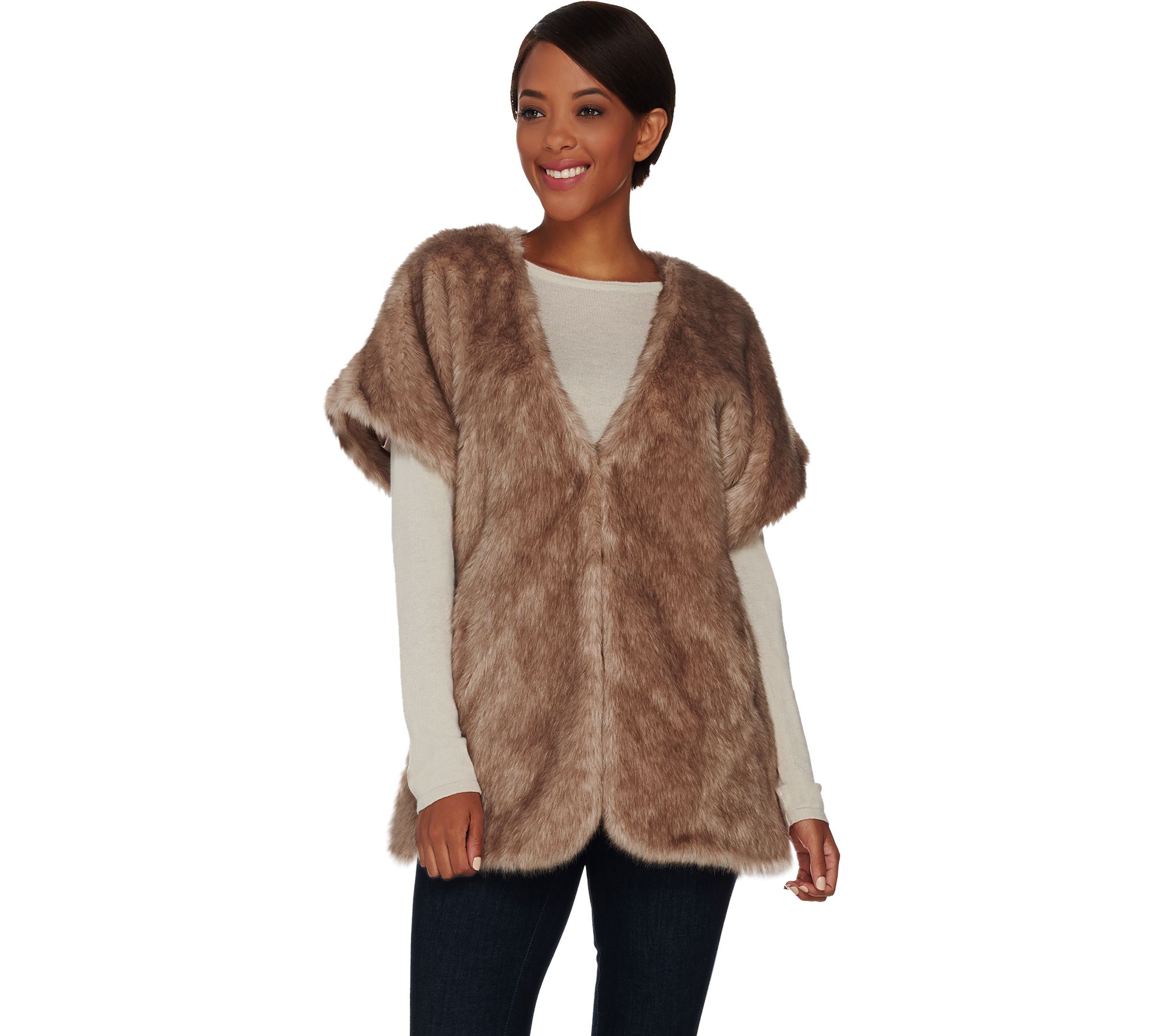 G.I.L.I. Faux Mink Short Sleeve Vest