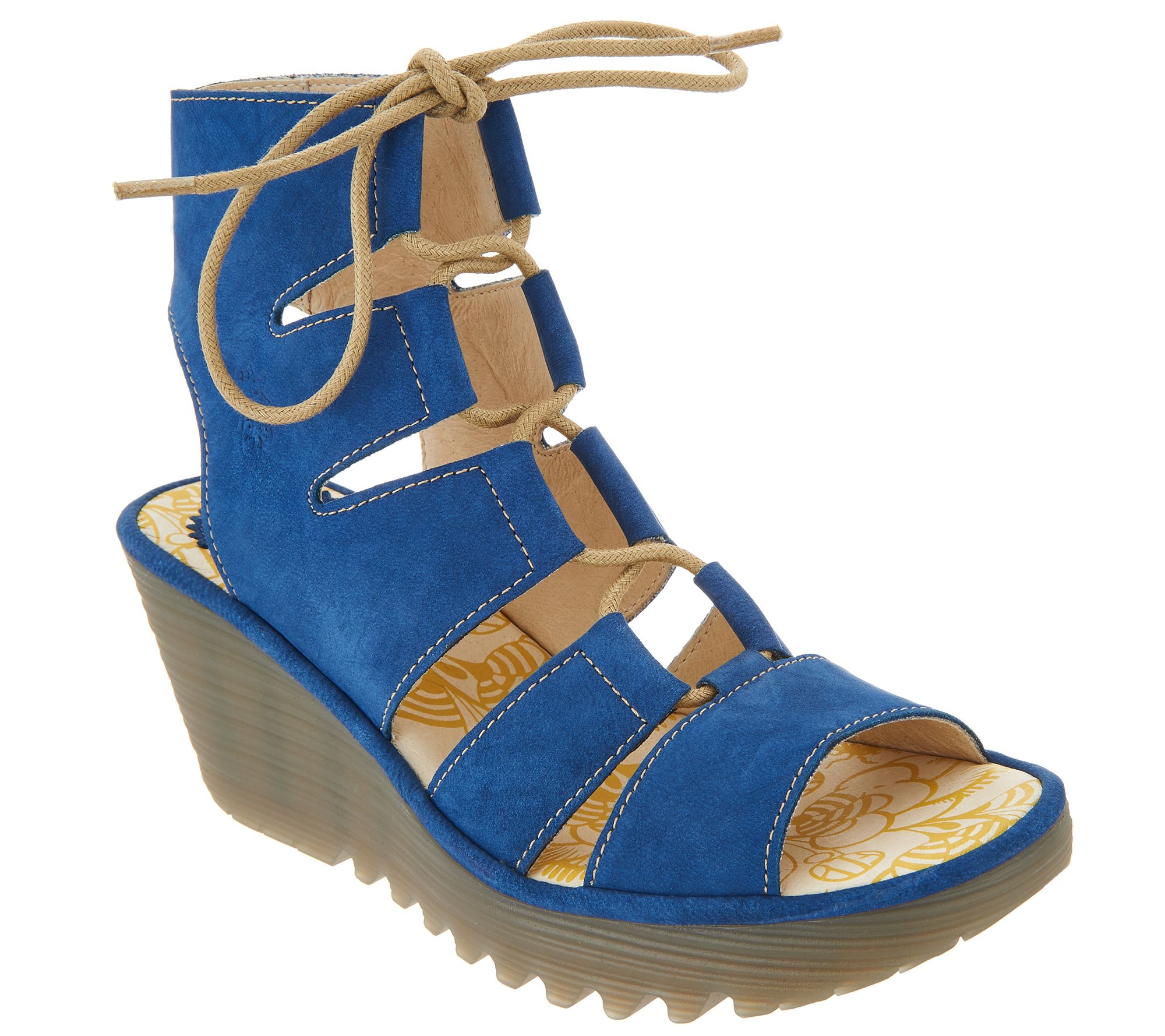 fly london lace up wedge