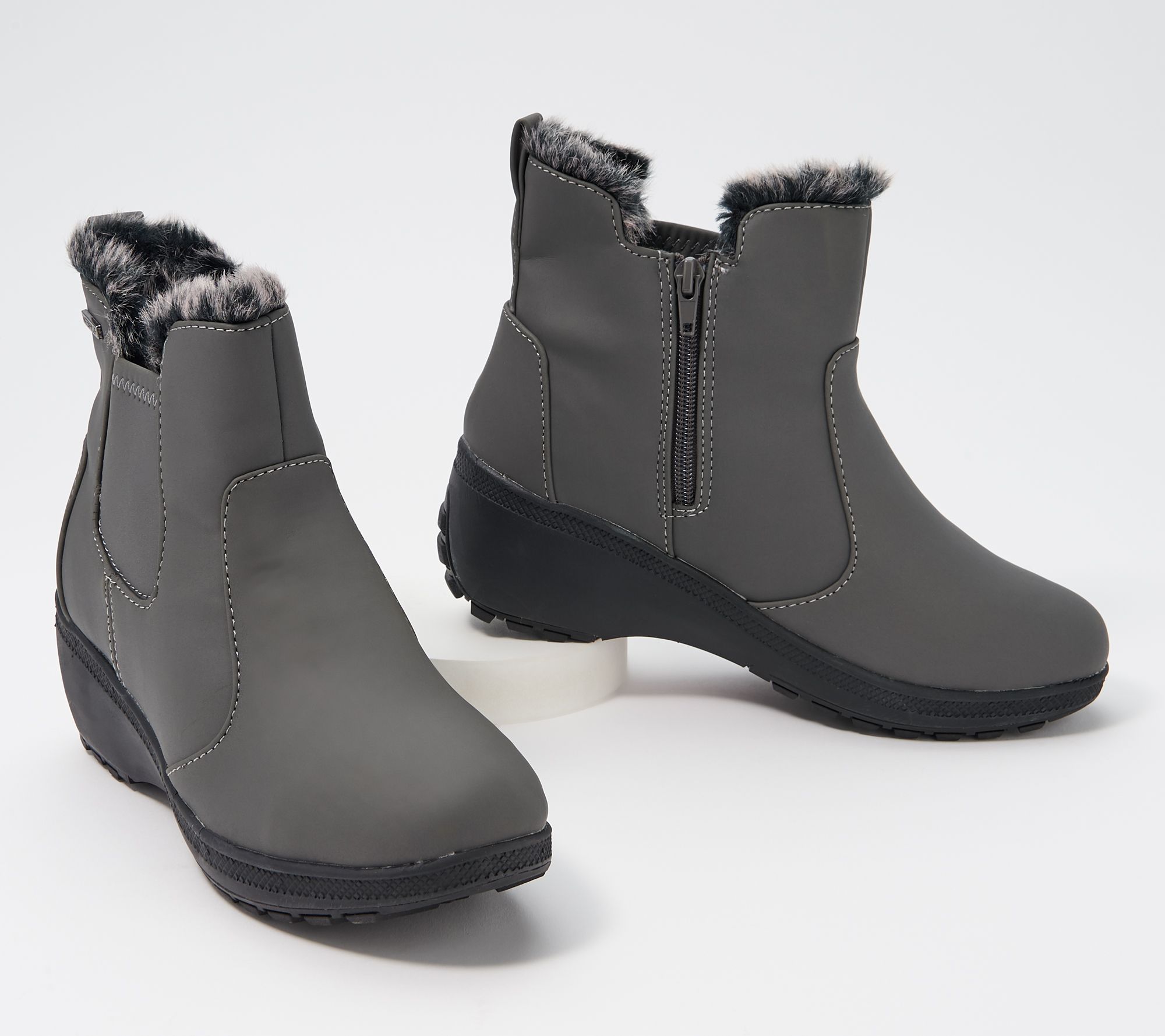 black waterproof ankle boots