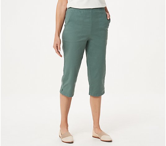 Ladies Denim Crop Trousers Stretch 3/4 Short Summer Leggings Pockets Capri Pants