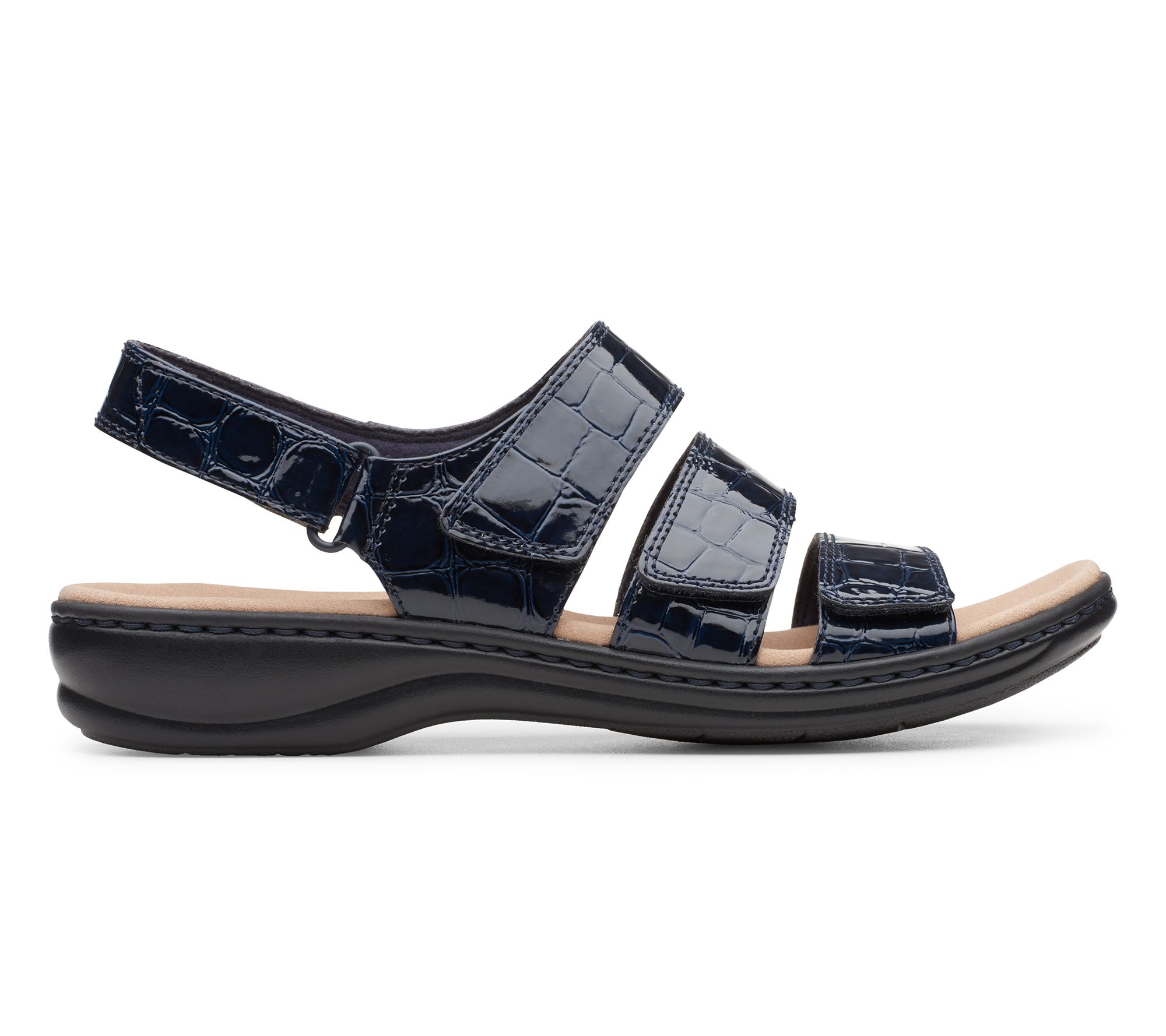 clarks patent sandals