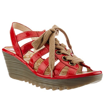 FLY London Multi-strap Lace-up Wedge Sandals - Yito - A266426