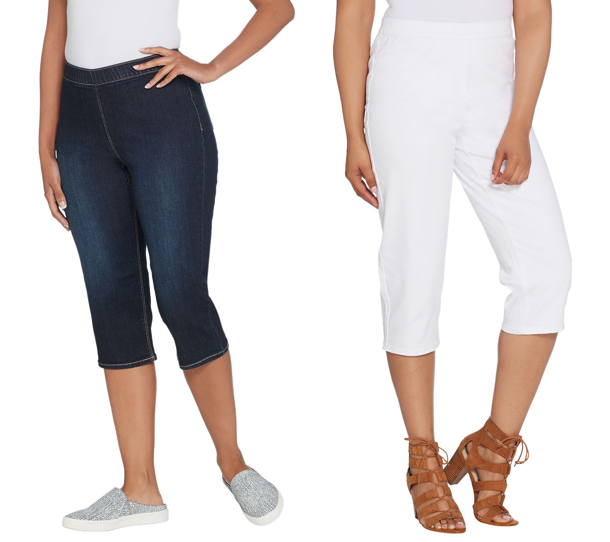 qvc denim and co pedal pushers