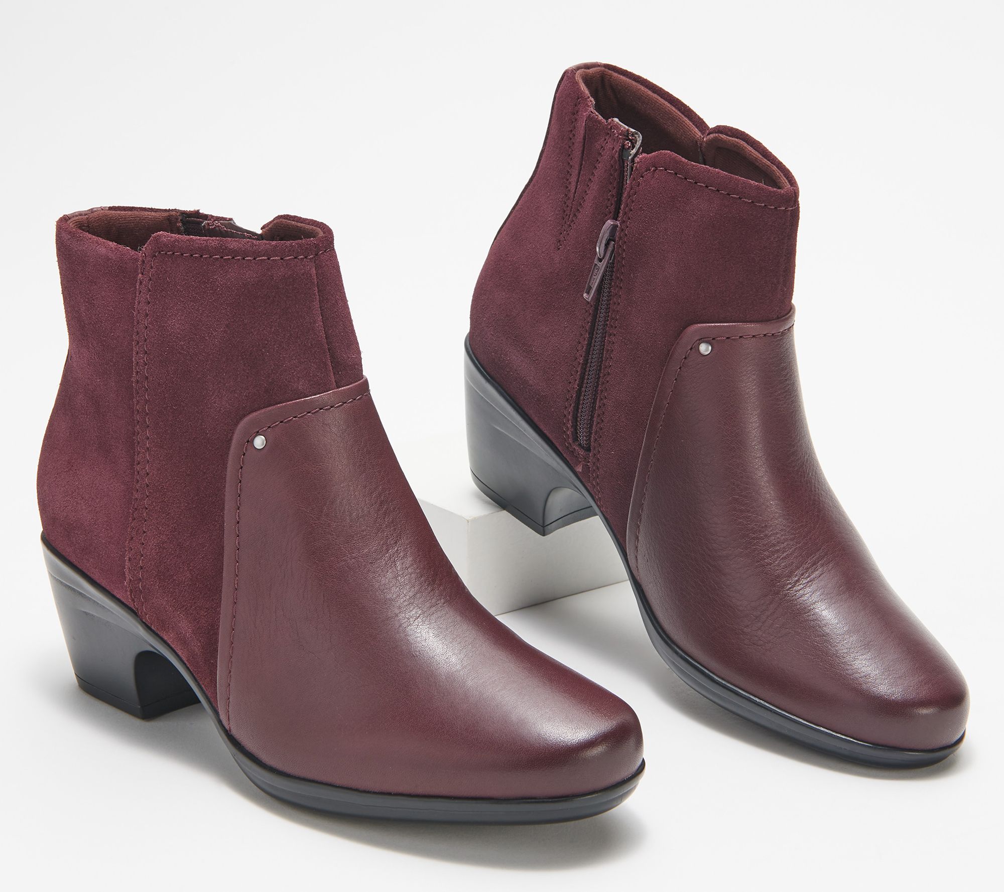 diktator skuffe stille Clarks Collection Leather Heeled Ankle Boots - Emily Low Boot - QVC.com