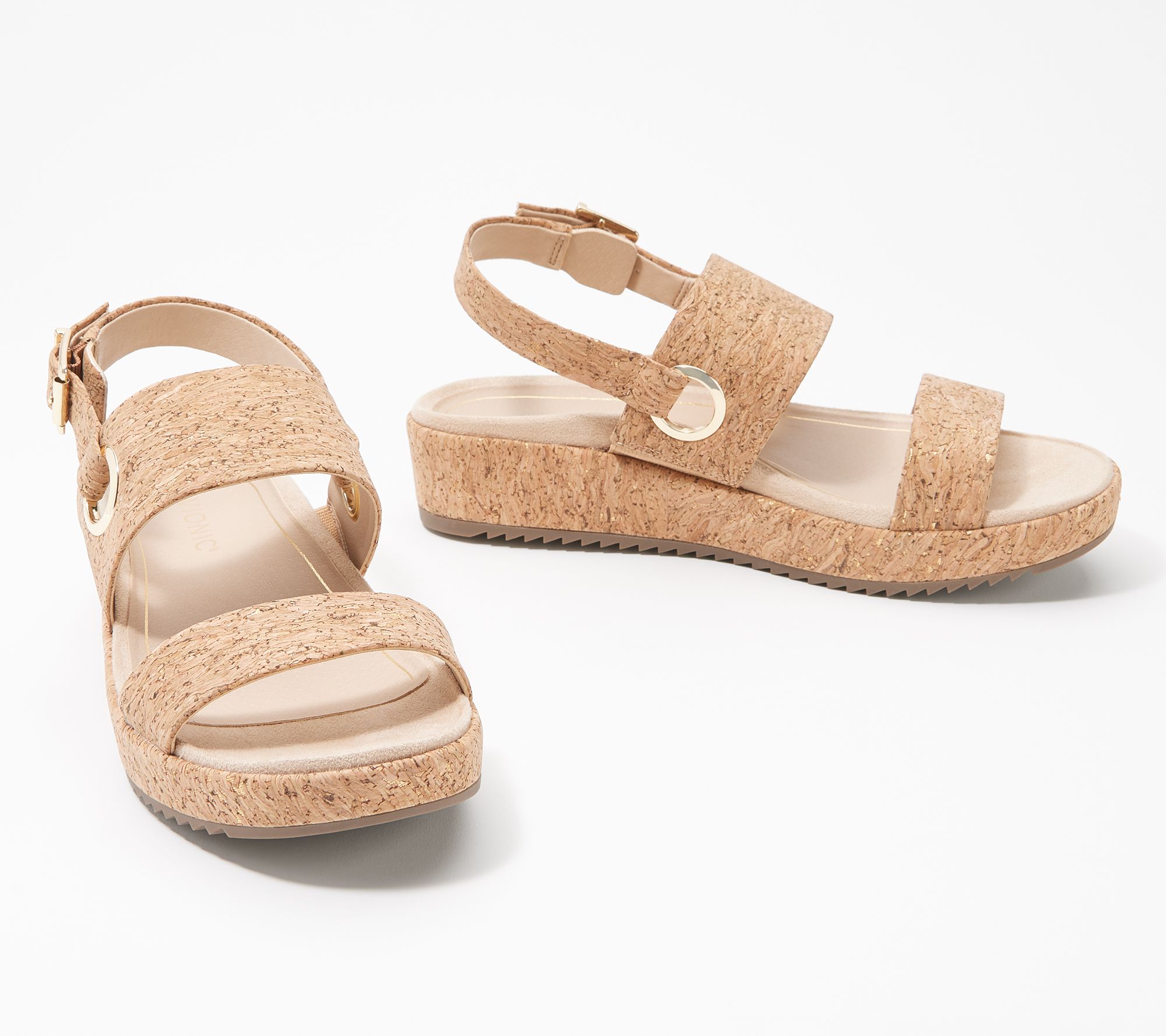 Vionic Leather or Cork Ankle Strap 