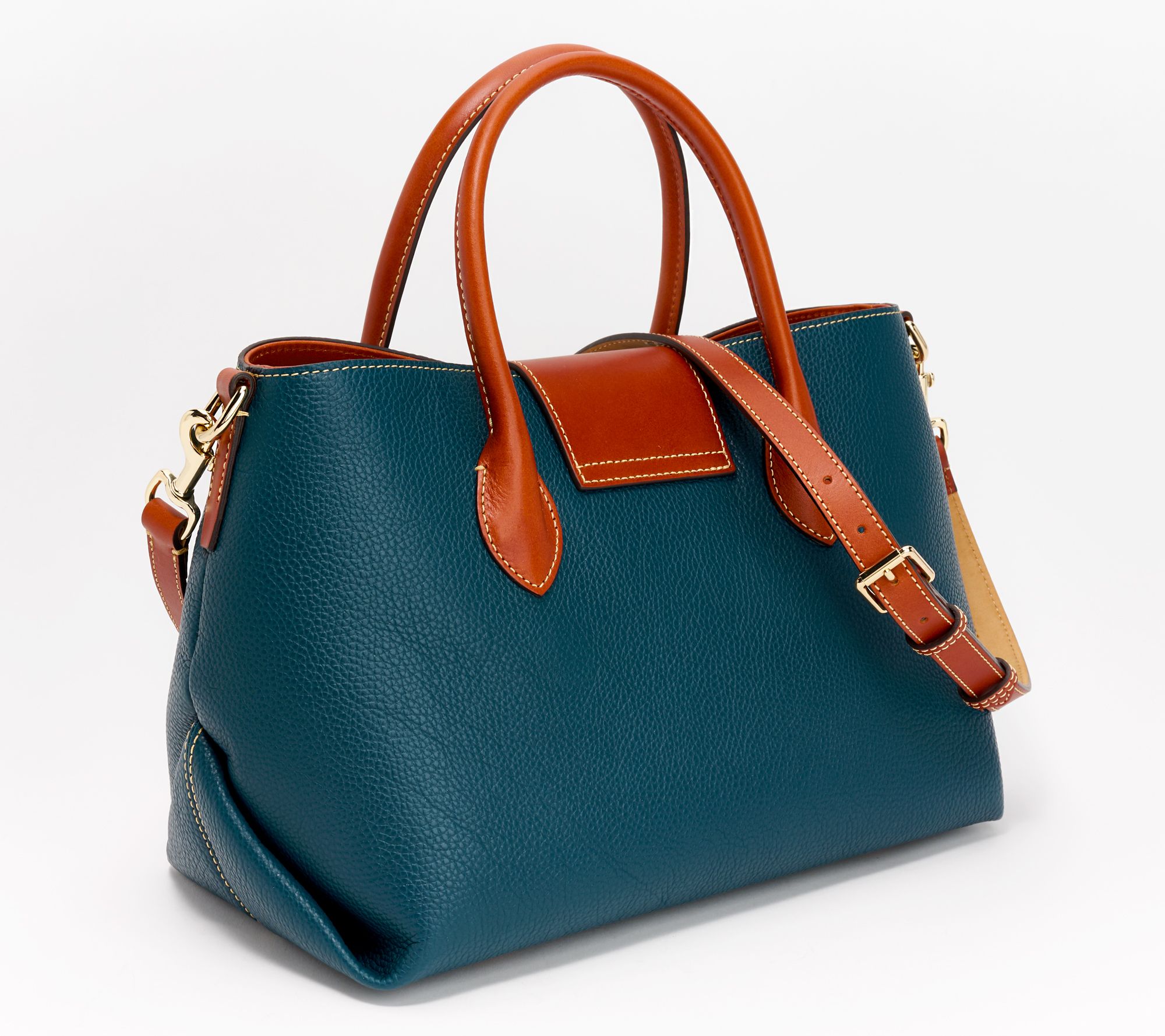 Dooney Bourke Turnlock Leather Handle Tote Qvc