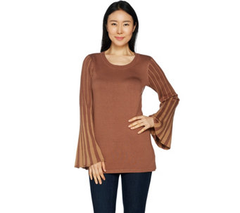 Attitudes by Renee Pleated Bell Sleeve Sweater - A294131
