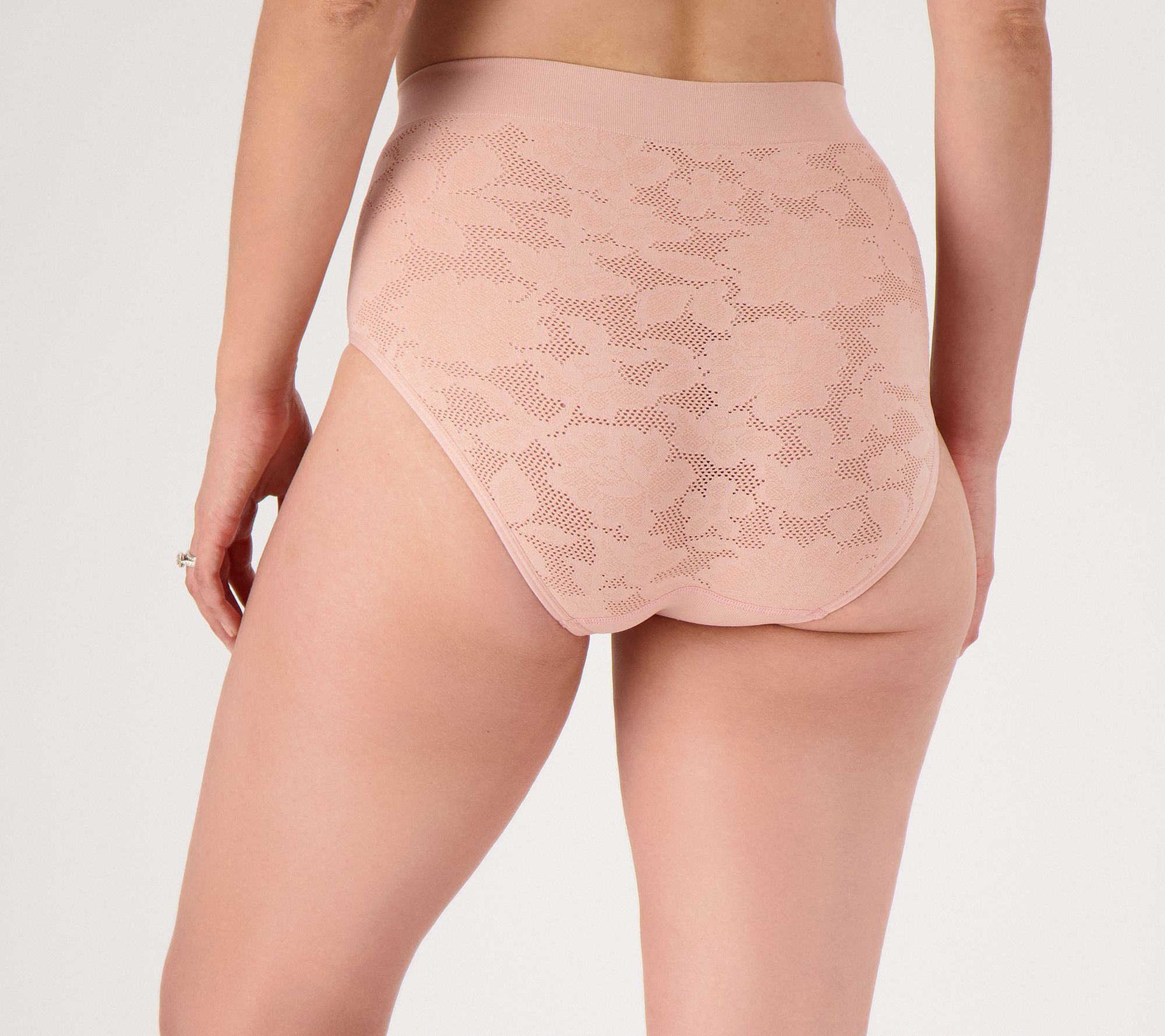 Breezies Set Of 3 Lace Effects Seamless Full Brief Panties QVC