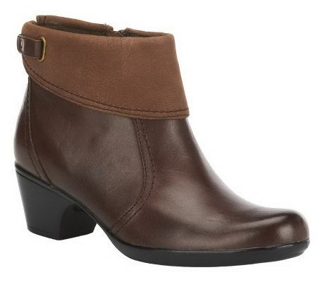 clarks leather side zip ankle boots