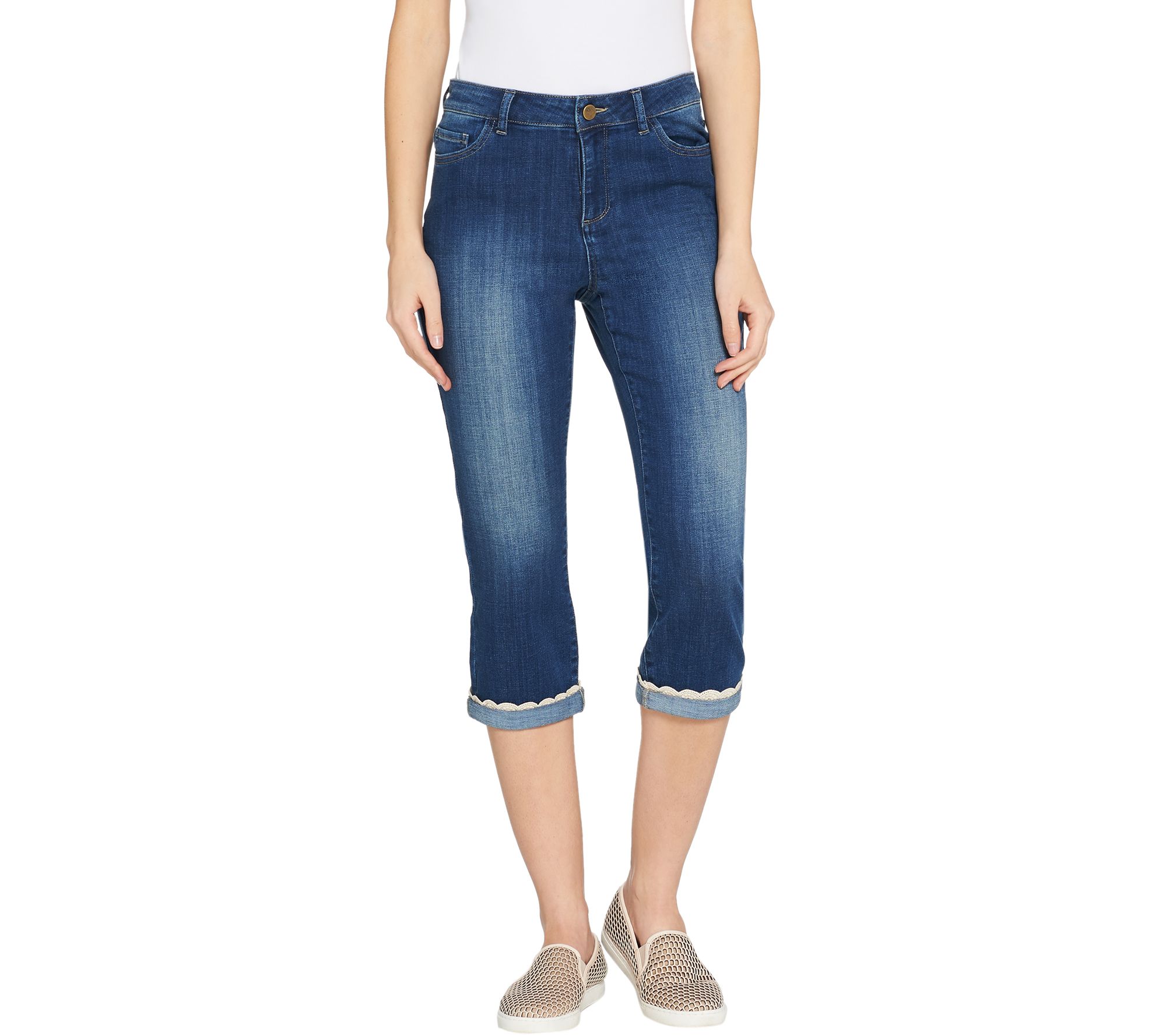Lori Goldstein Straight Leg Capri Jeans 