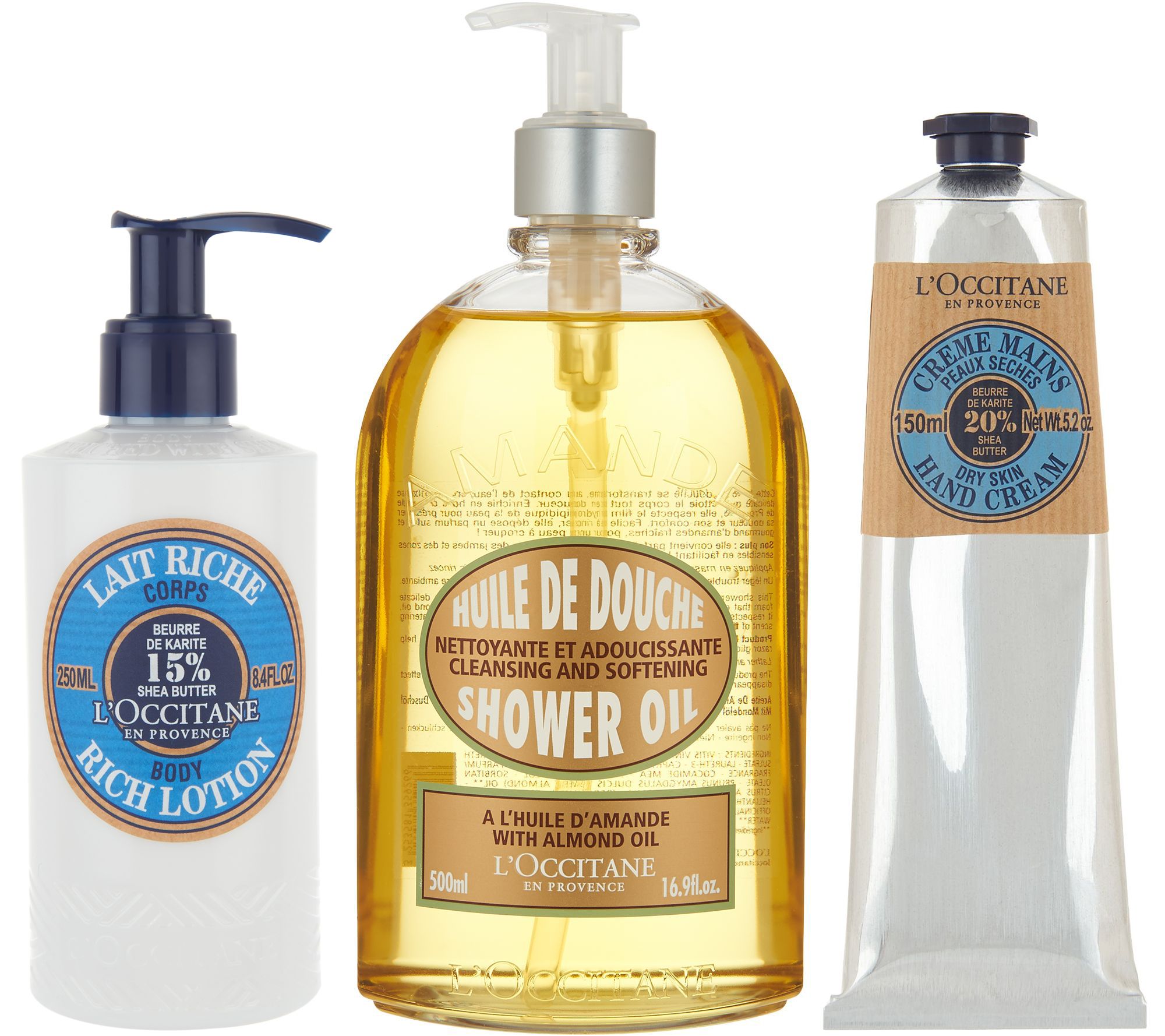 (QVC) Beauty iQ L'Occitane Almond Shower Gel Shea Hand Cream & Body
