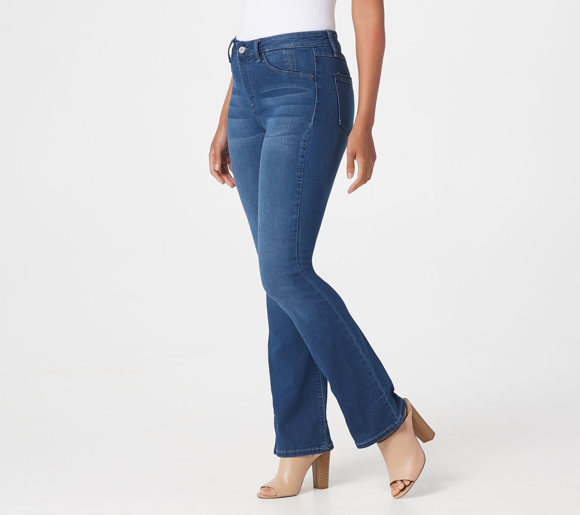 laurie felt curve silky denim boot cut jeans