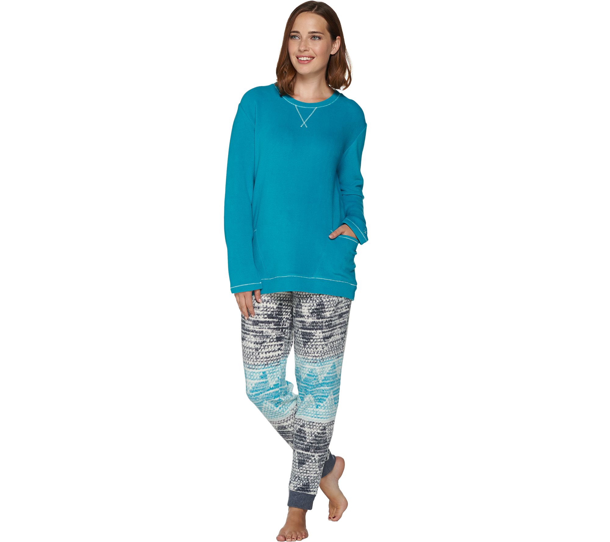 cuddl duds regular fleecewear stretch jogger pajama set