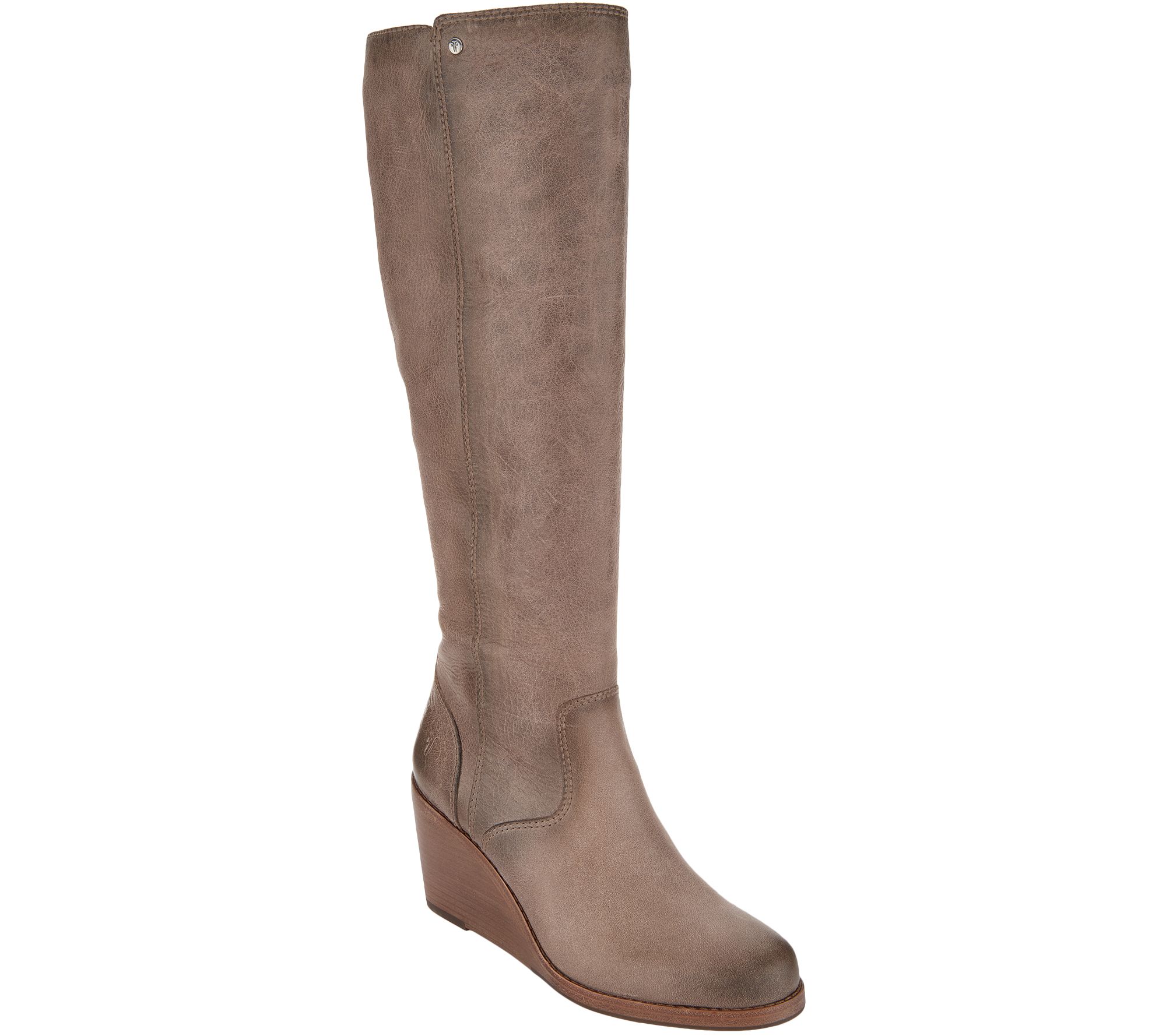 Frye Leather Tall Shaft Wedge Boots 
