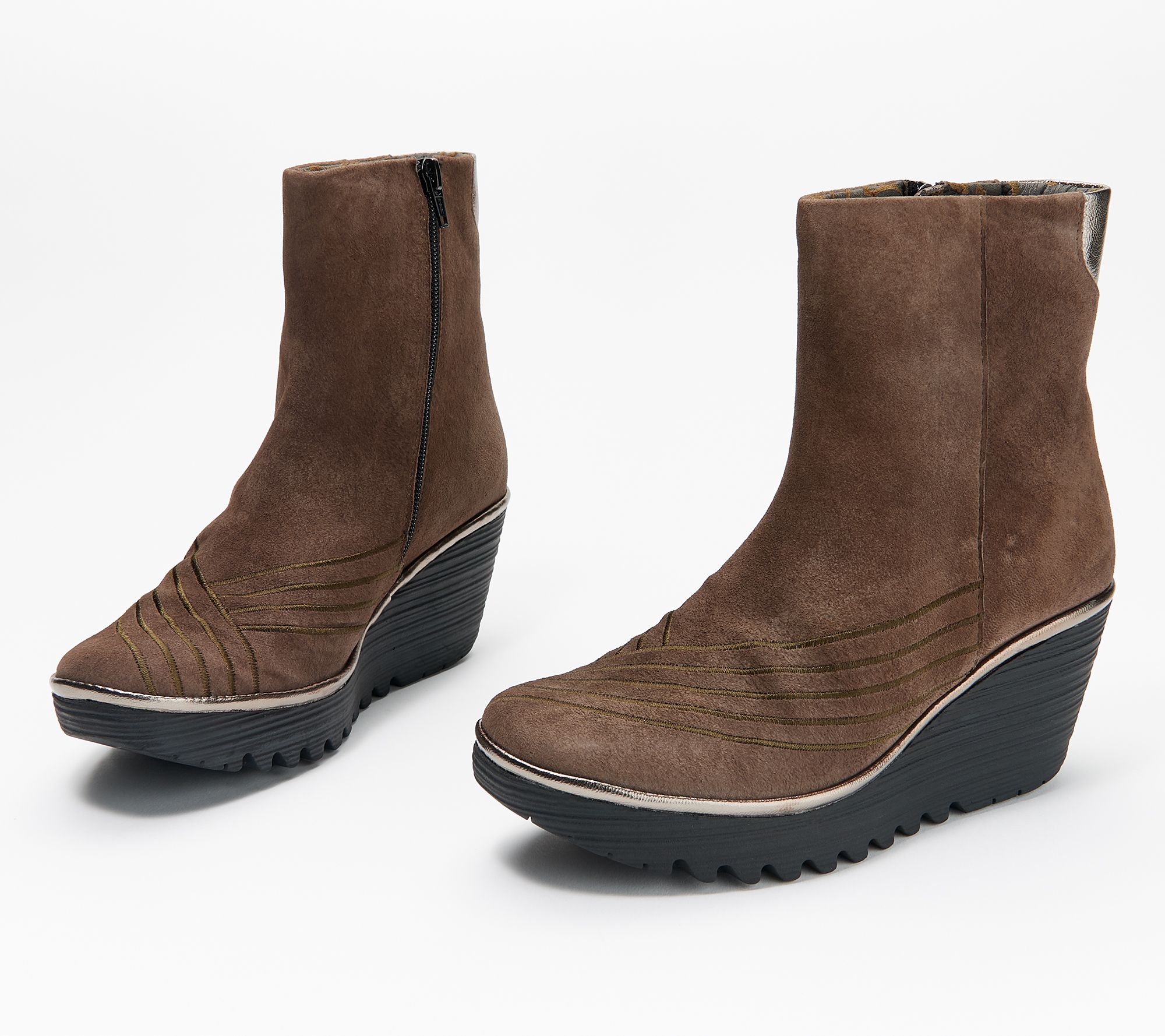 fly london suede wedge boots