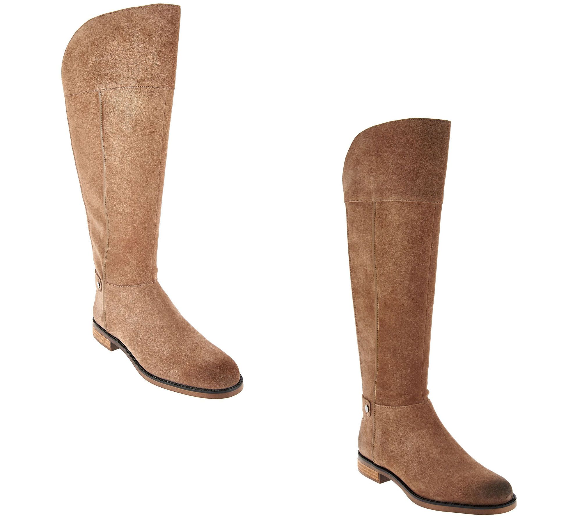 franco sarto wide calf suede boots