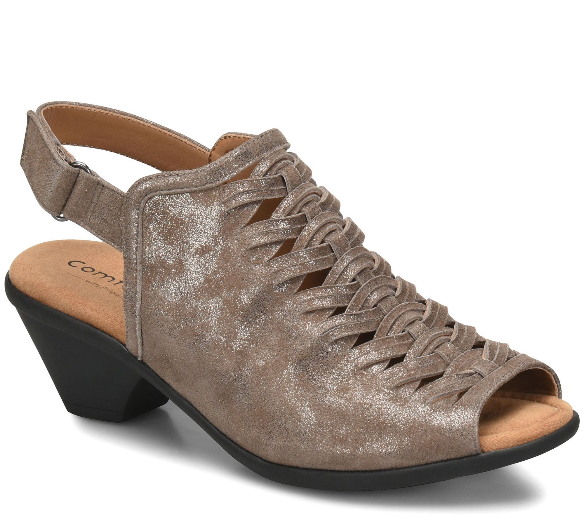 Comfortiva Leather Slingback Sandals Finella Qvc
