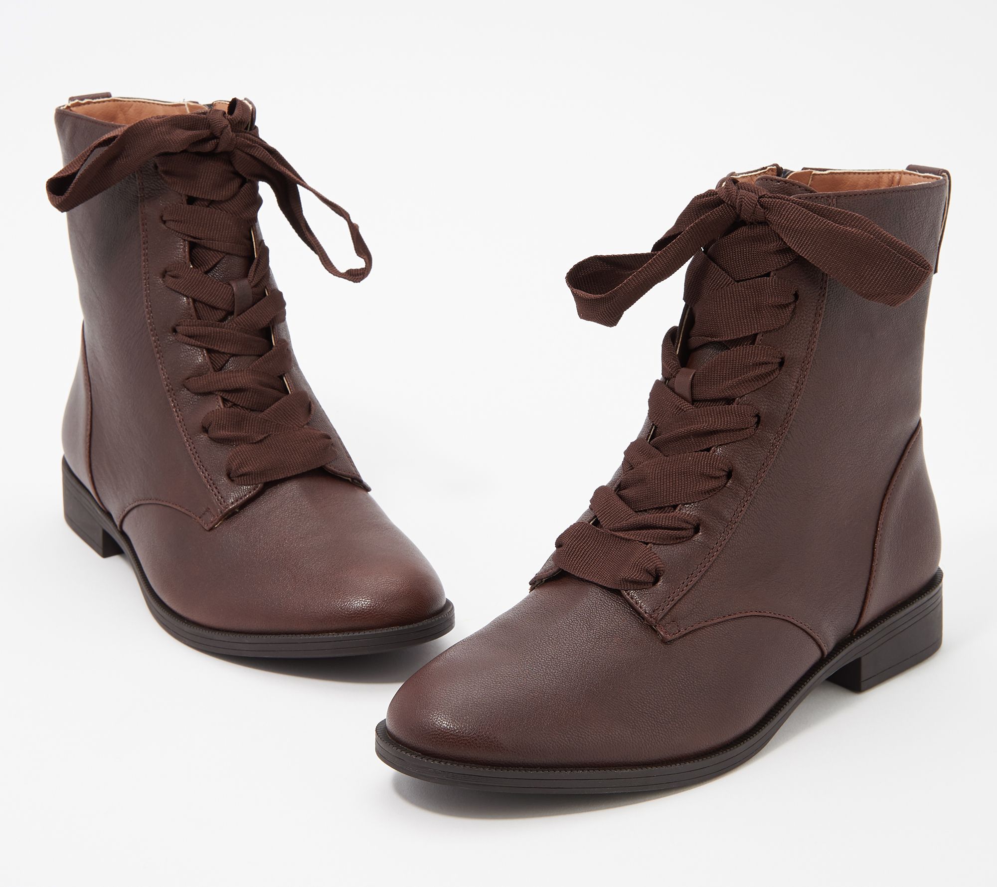 leather lace up ankle boots