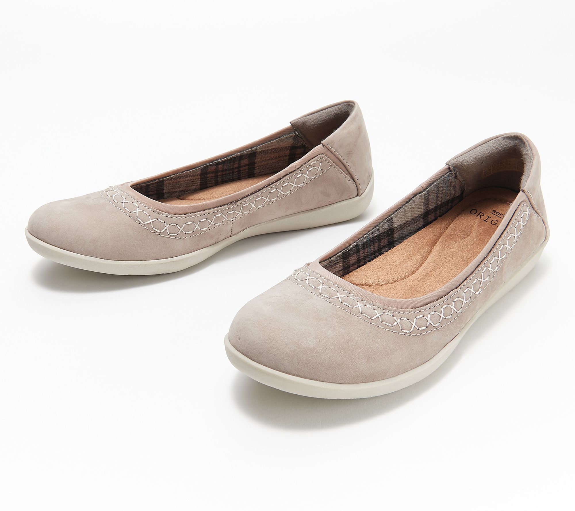 afsked Parcel Converge Earth Origins Leather Whipstitch Flats - Fable - QVC.com