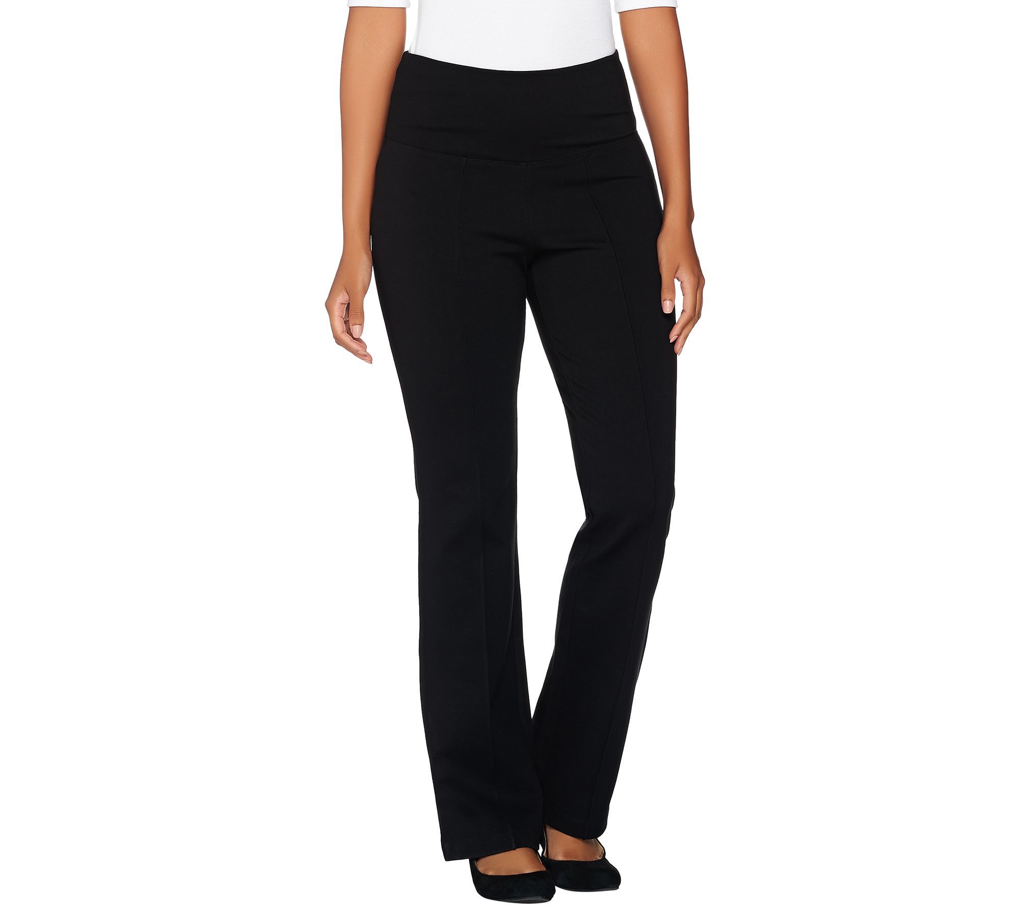 kim gravel belle qvc tummy ponte smoothing petite pants