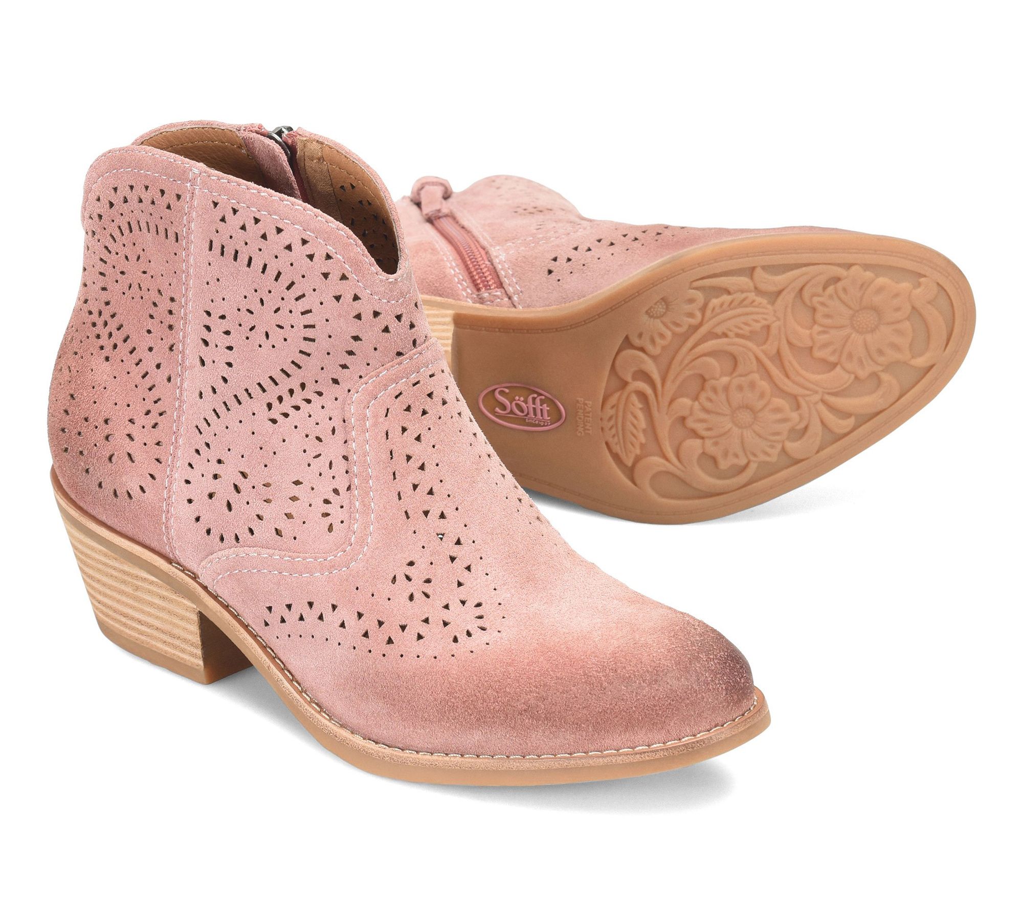 Sofft Western Inspired Laser Cut Bootie Alexia QVC