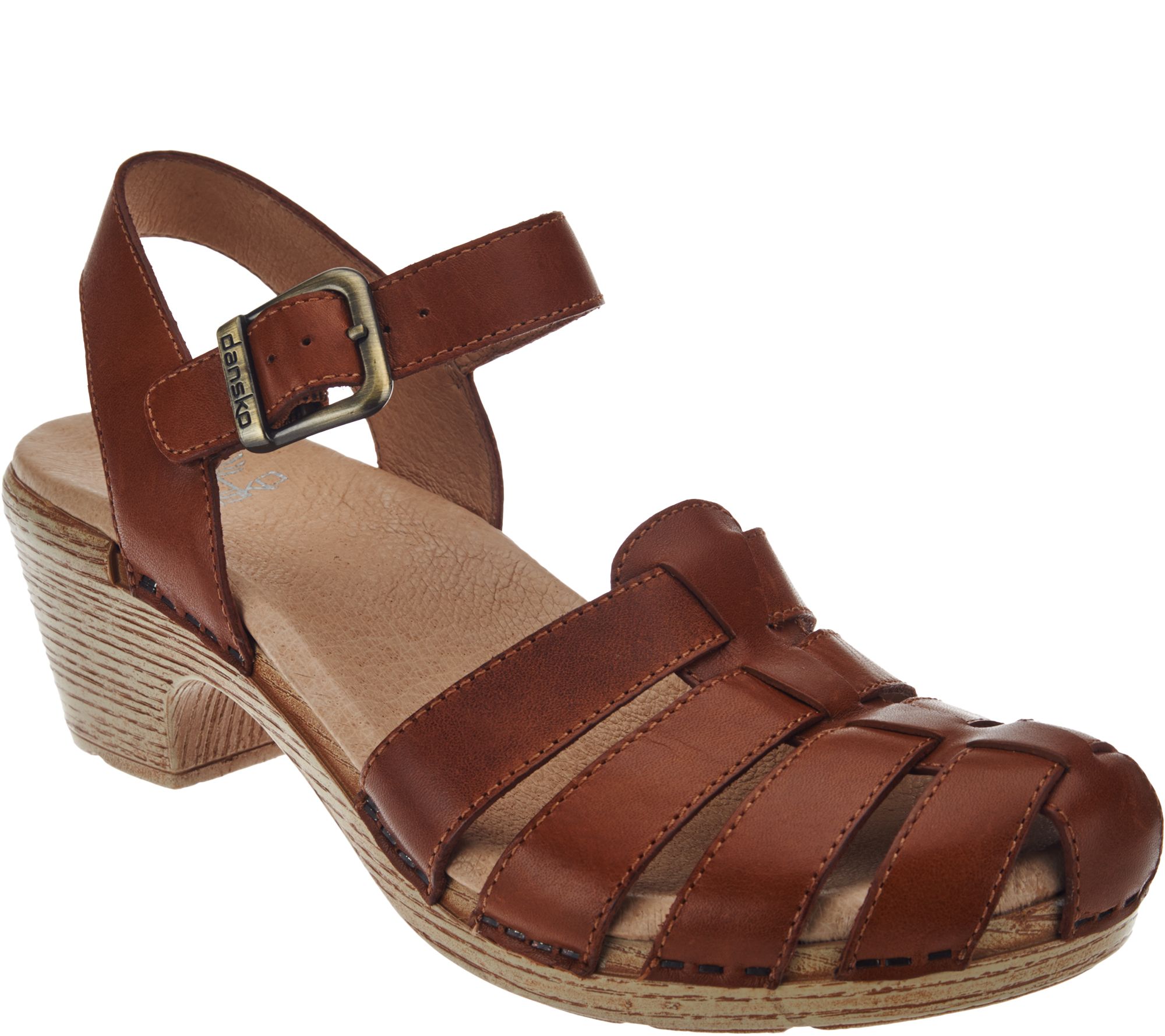 leather sandals with backstrap