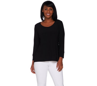 Linea by Louis Dell'Olio 3/4 Sleeve Moss Crepe Top - A273862