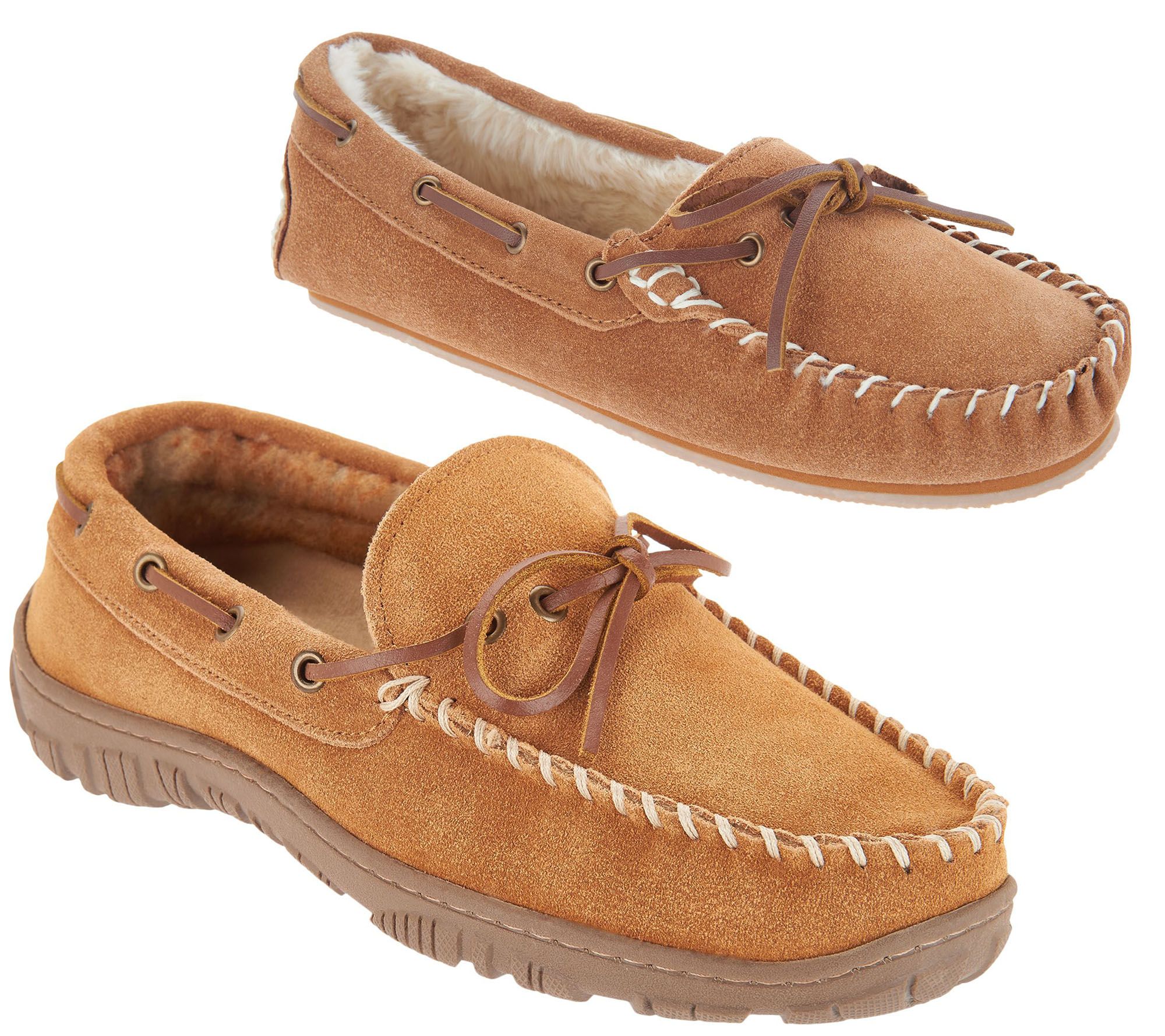 Clarks Suede Moccasin Slippers - QVC.com