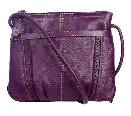 tignanello crossbody pebble organizer leather bag qvc