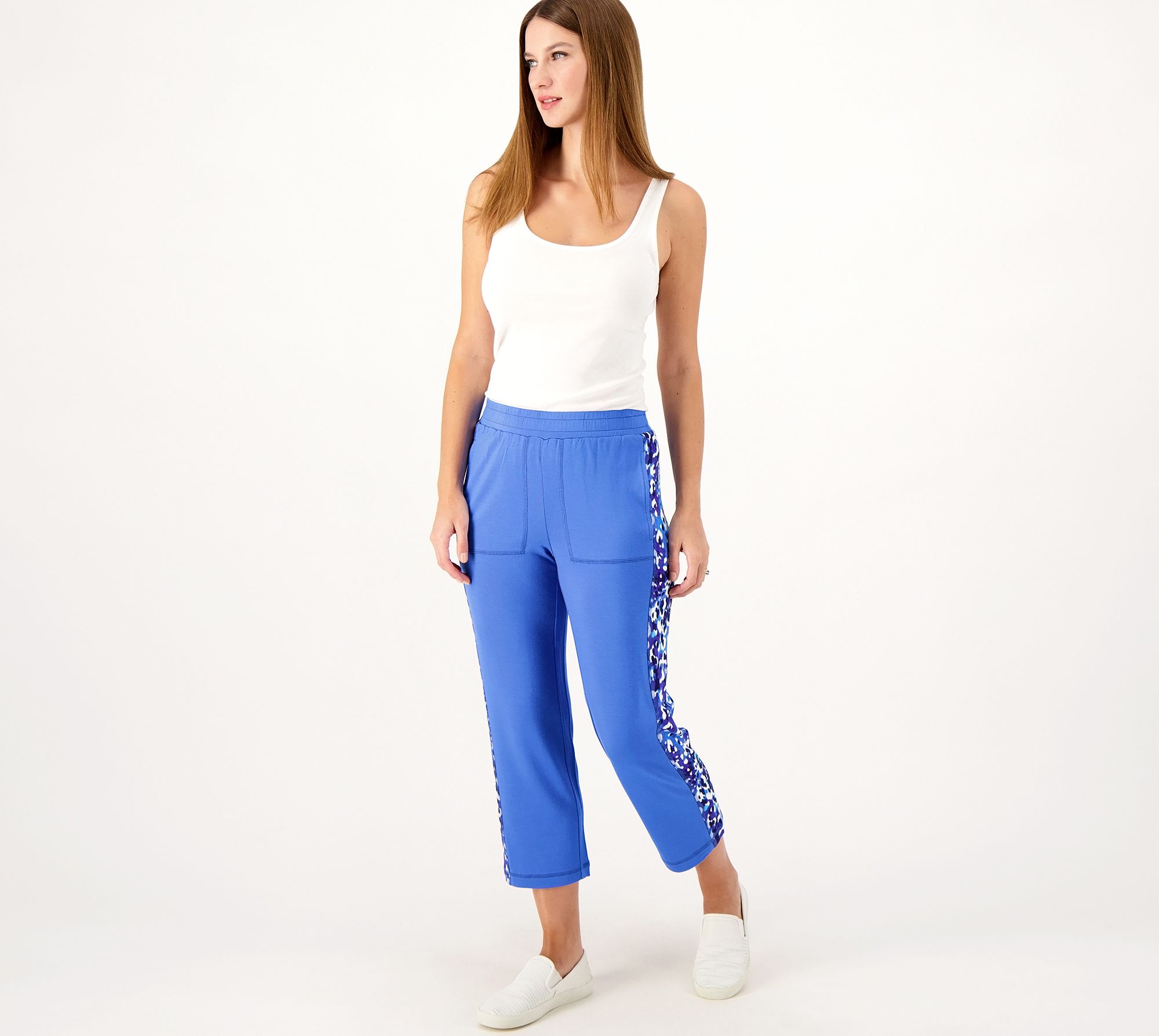 As Is Isaac Mizrahi Live Tall Soho French Terry Crop Pants Qvc