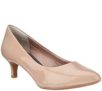 Rockport Total Motion Patent or Suede Kitten Heel Pumps - A296677