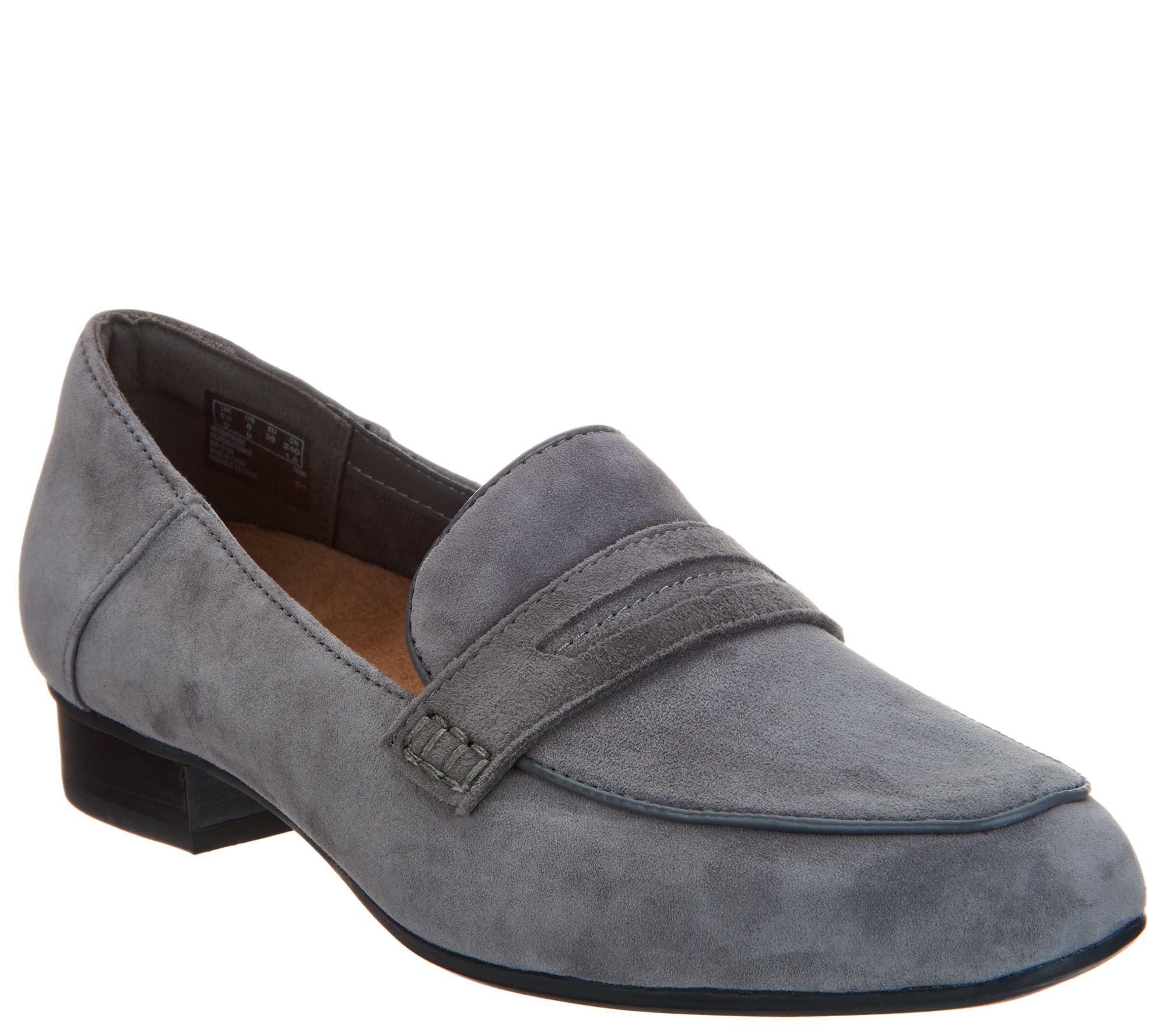 clarks heeled loafers