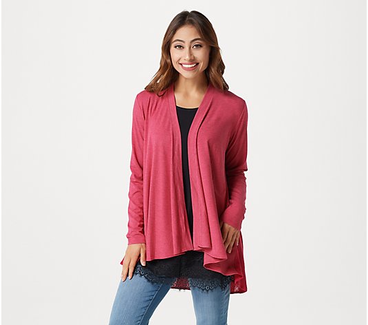 LE CHÂTEAU Rib Knit Open-Front Duster Cardigan 