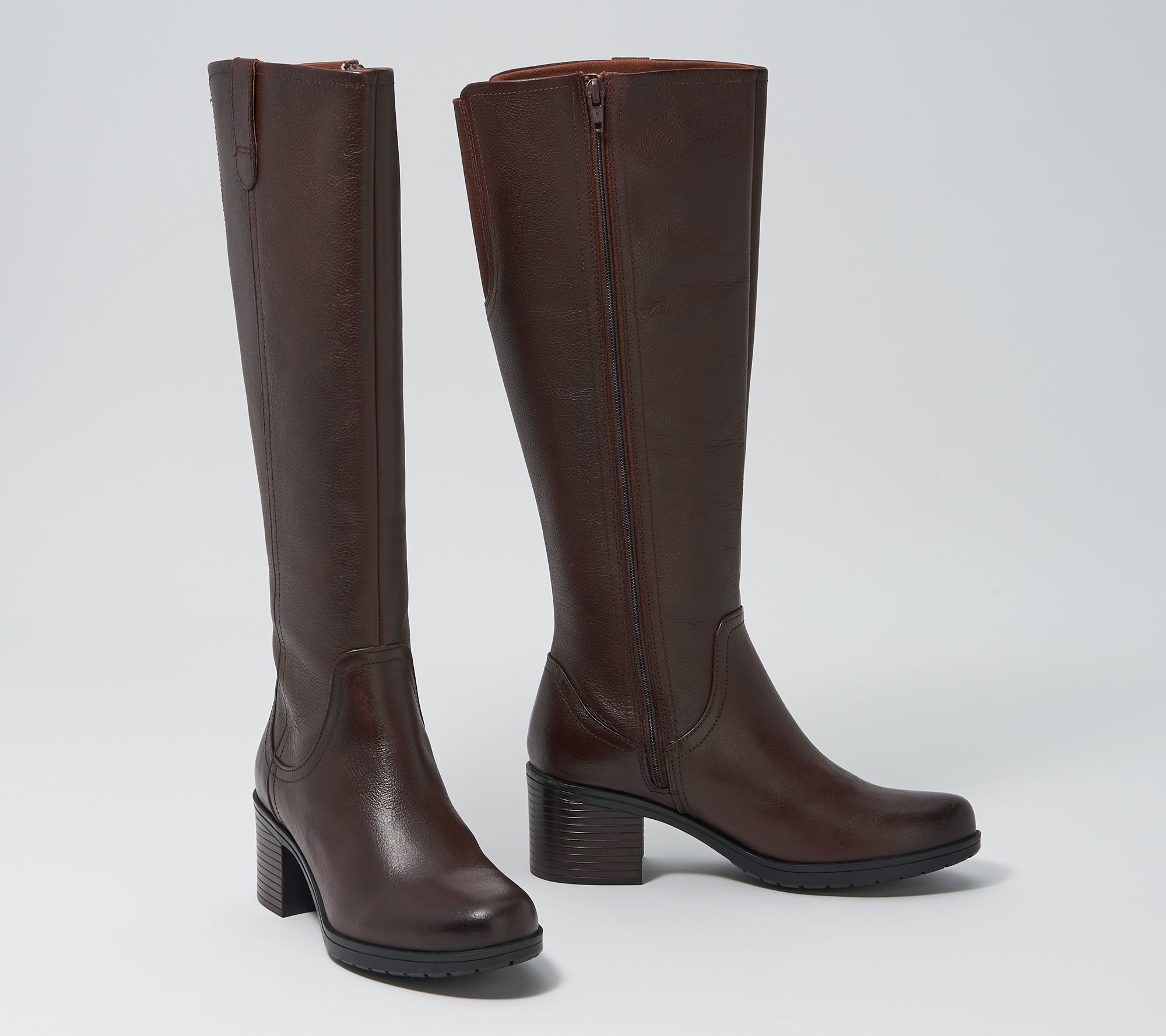 clarks wide calf leather boots