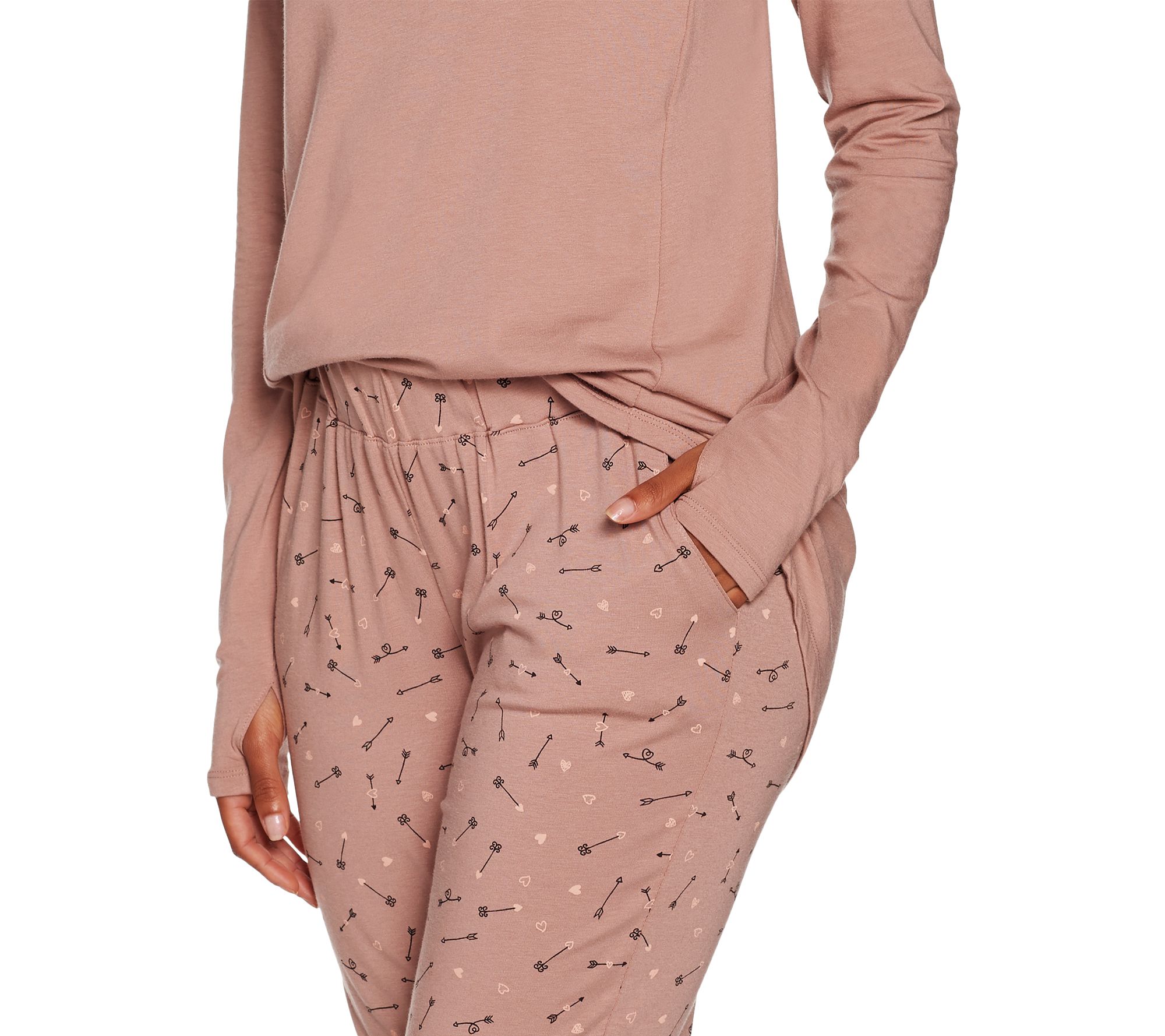 (QVC) AnyBody Loungewear Cozy Knit Novelty Print Pajama Set