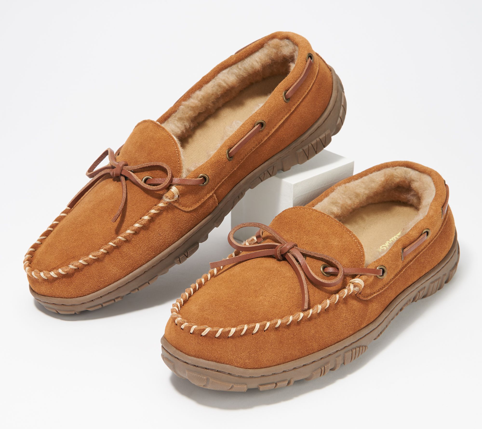Faux Fur Lined Moccasin Slippers 