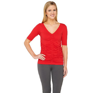 Legacy Conceal It Solid Ruched Half Sleeve Tee - A262886