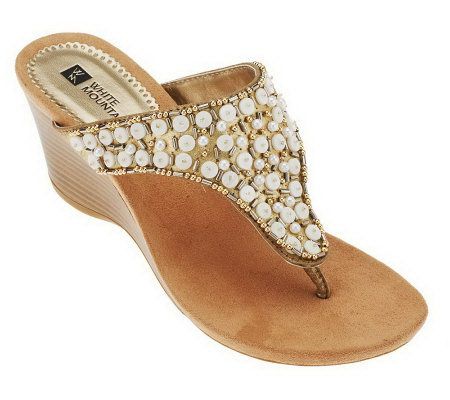 white mountain embellished sandals