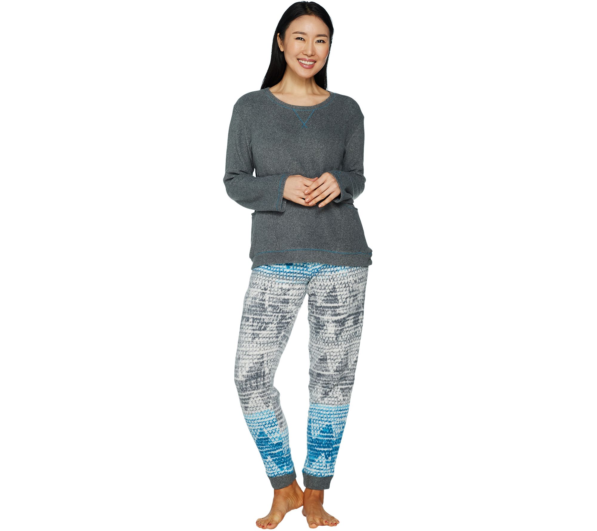 cuddl duds regular fleecewear stretch jogger pajama set