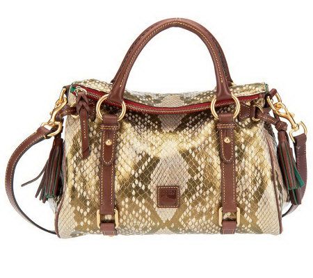 dooney & bourke woven embossed leather satchel