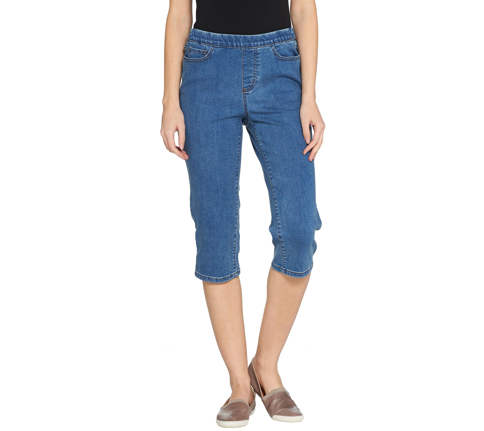 qvc denim and co capri pants