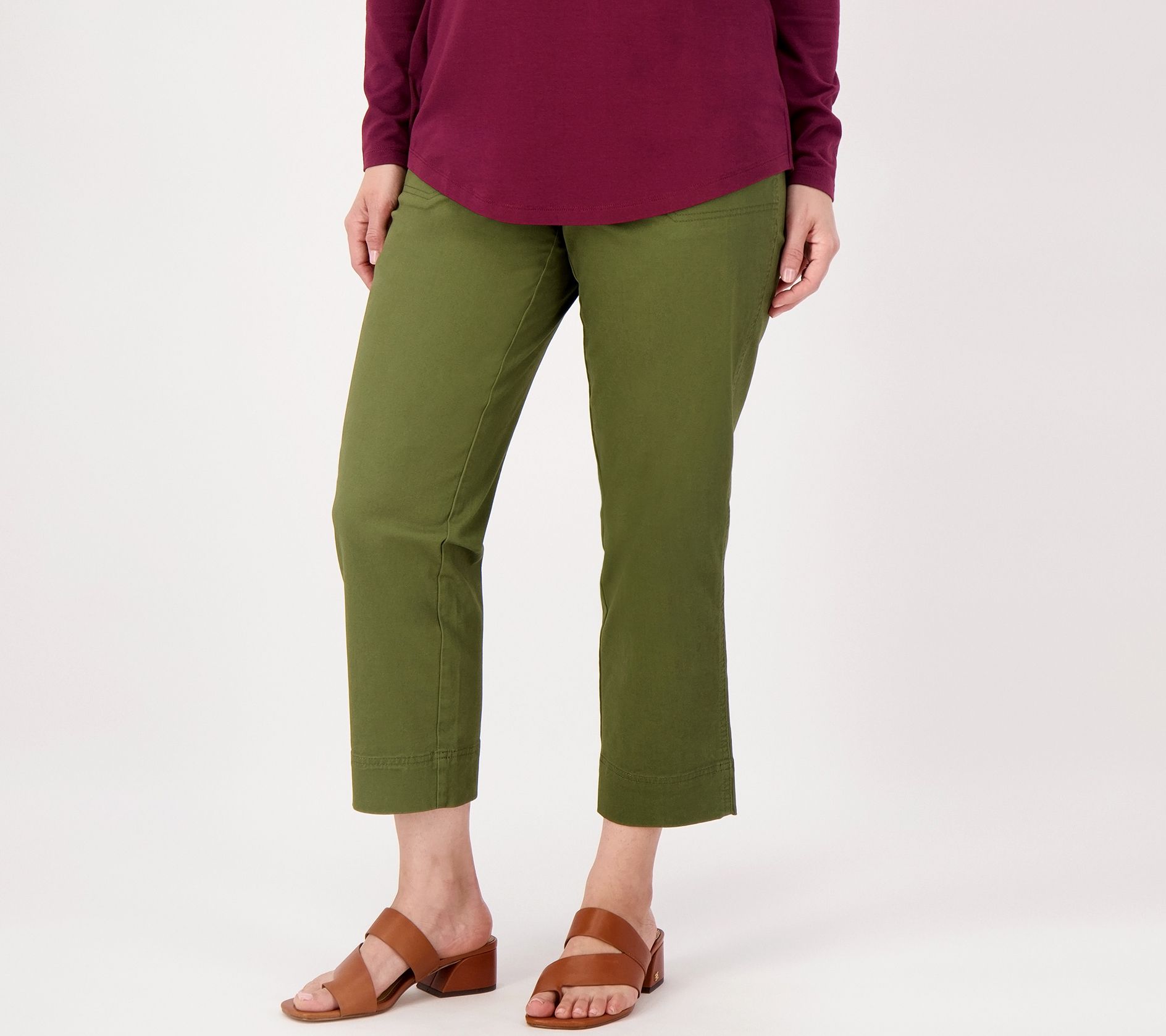 As Is Isaac Mizrahi Live Regular Straight Leg Cropped Pant QVC