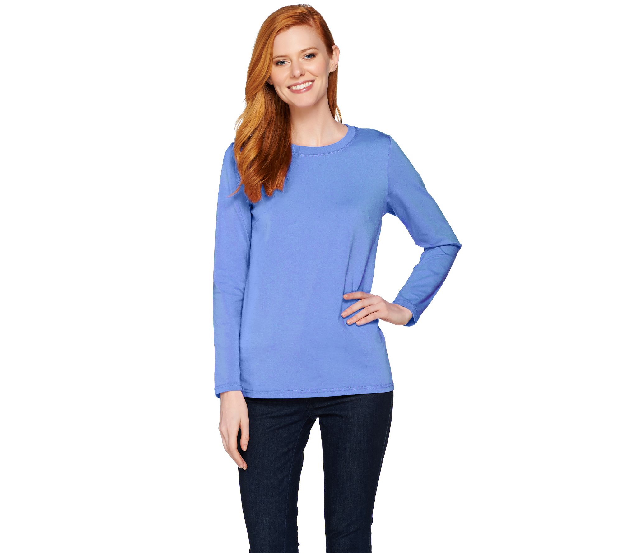 Bob Mackie's Long Sleeve Crew Neck Knit Top - Page 1 — QVC.com