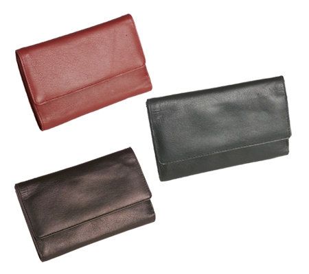 Michael Rome Italian Leather Women&#39;s Tri-fold Wallet — 0